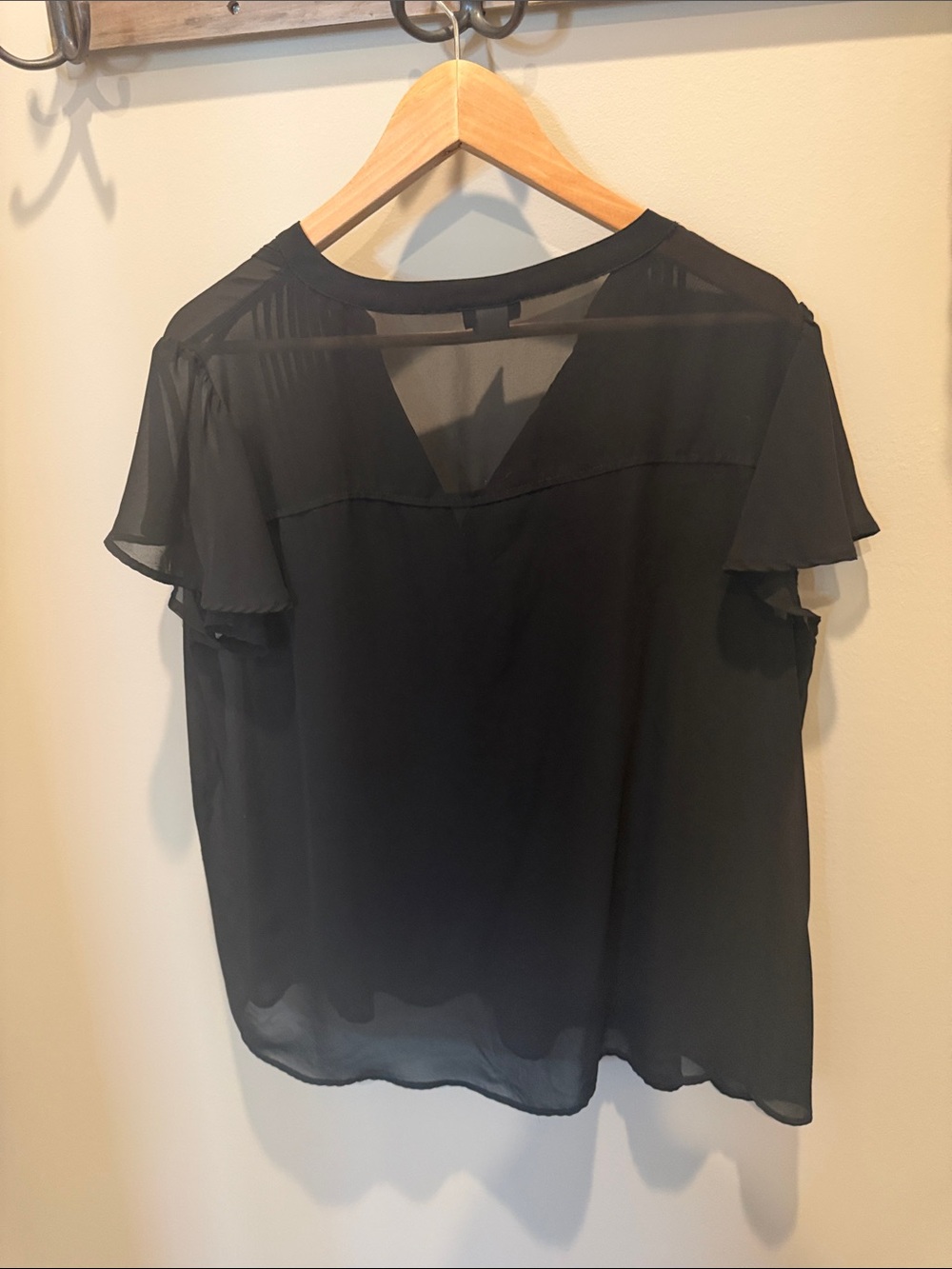 Torrid Sheer Black Pintuck Button-Front Women's Top - Picture 3 of 3